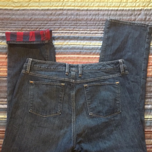 L.L.Bean Flannel Lined High Waist Classic Fit Jeans size 16P - Picture 4 of 13